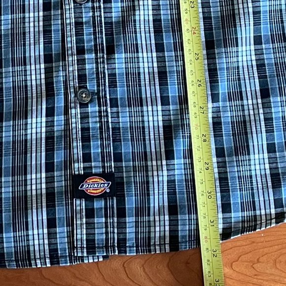 Men's Short-Sleeve, Button-Down, Plaid Shirt w/ Front Pocket (XL) - Picture 8 of 9